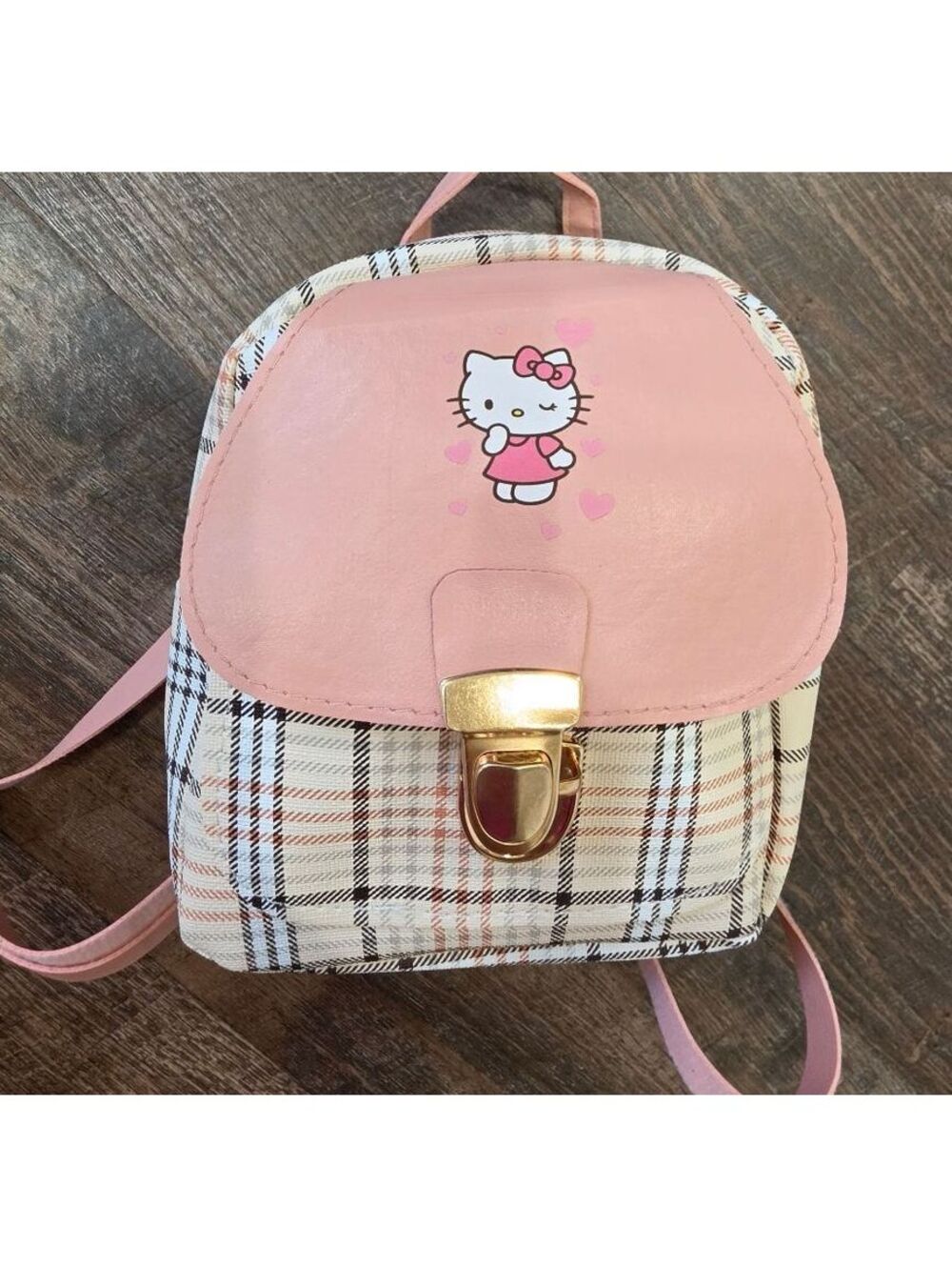 Hello Kitty Pink Plaid Mini Backpack